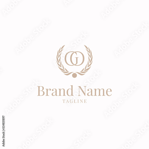 Wheat GO logo elegance golden brown