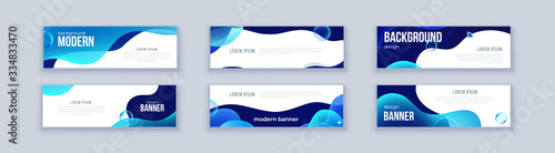 Liquid abstract banner design. Fluid Vector shaped background. Modern Graphic Template Banner pattern for social media and web sites photo
