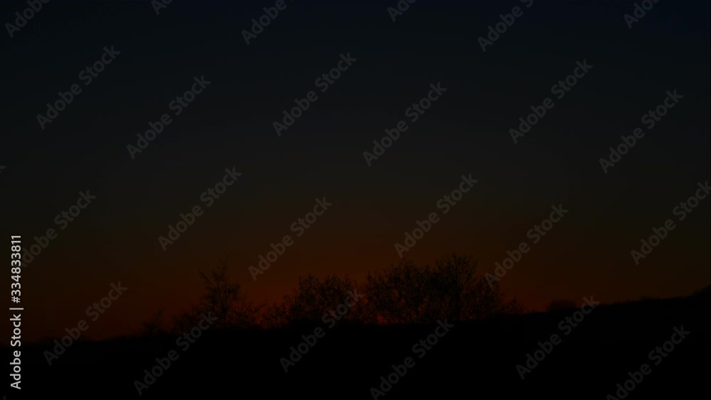Beautiful sunset. The end of the day and night falls. Evening in early spring. Beautiful sunset. The end of the day and night falls. Evening in early spring.