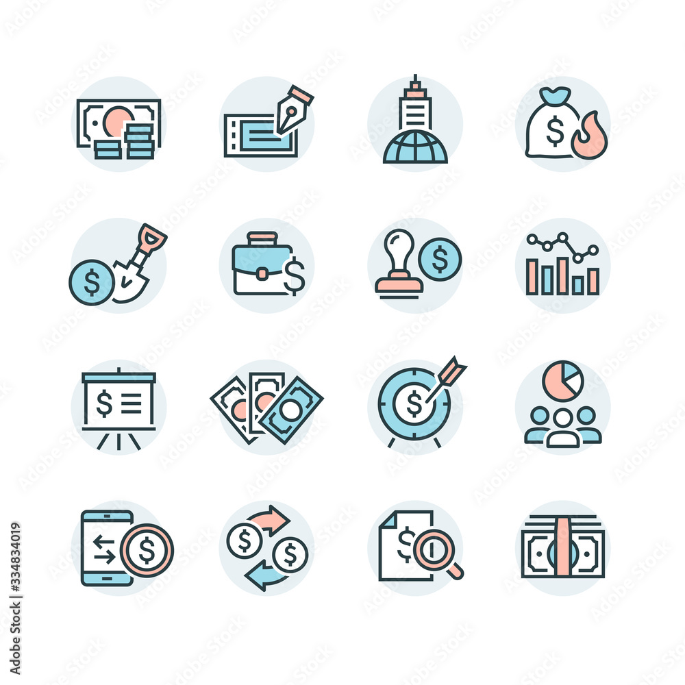 Business and finance web icon set Business and finance web icon set
