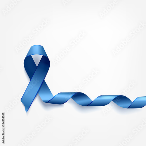 Symbolic Atlas blue ribbon. The problem of the syndrome of chronic fatigue. The problem of trafficking in persons and sexual slavery. The problem of tuberous sclerosis
