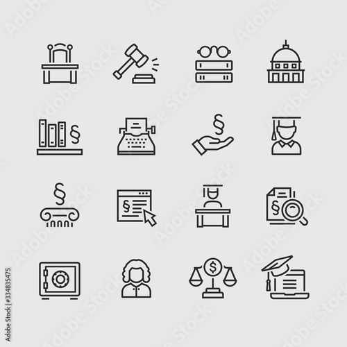 Lawyer and business vector icon set