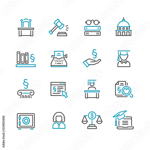 Lawyer and business vector icon set