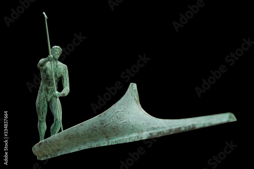 Obraz na plátně Charon transports the souls of dead people by boat across the Styx River