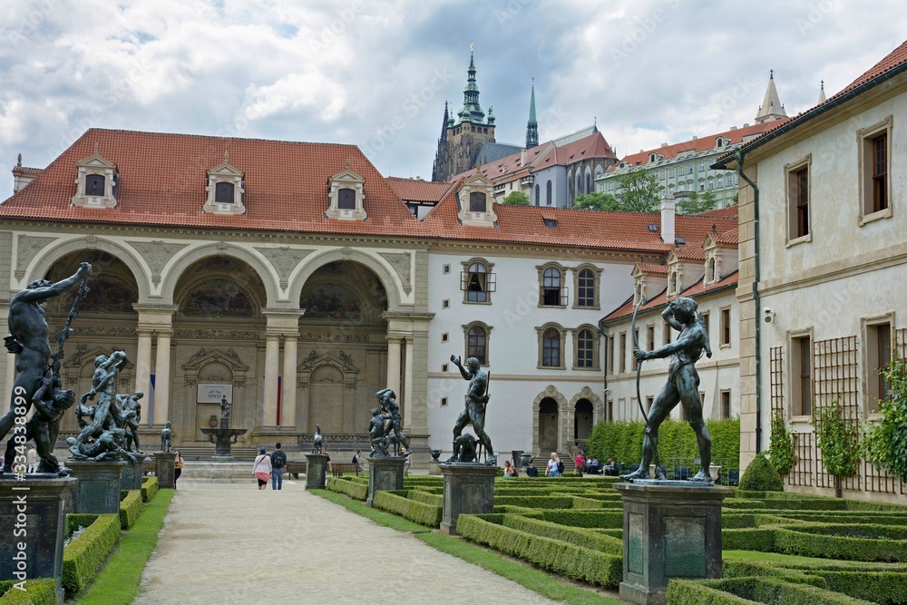 Prague Senate. Wallenstein Palace stands near the Vltava River in the northern part of the Lesser Country. 