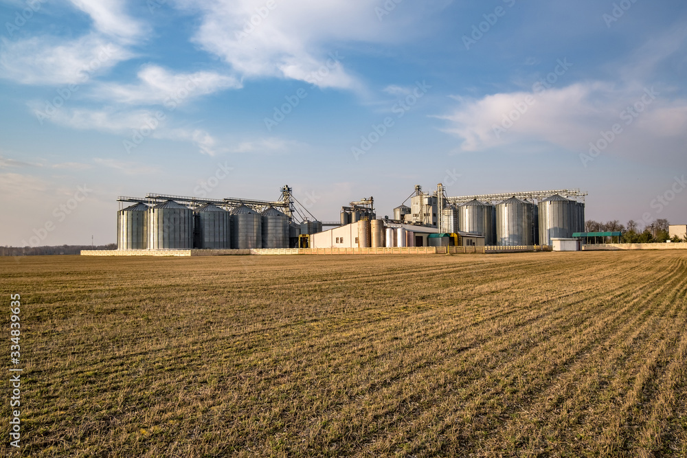 agro-processing and manufacturing plant for processing and silver silos for drying cleaning and storage of agricultural products, flour, cereals and grain. Granary elevator. agro-processing and manufacturing plant for processing and silver silos for drying cleaning and storage of agricultural products, flour, cereals and grain. Granary elevator.