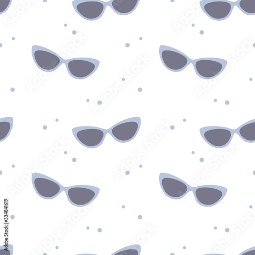 Seamless pattern with retro sunglasses. Vector illustration.