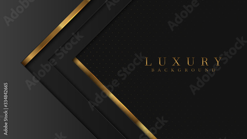 Luxury arrow Gold line Background VIP with black metal texture in 3d abstract style. Illustration from vector about modern template design for strong feeling and technology and futurism.