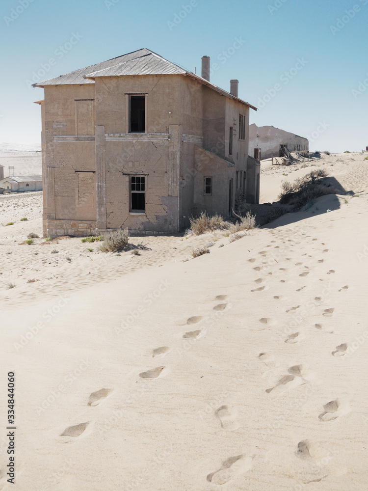 Abandoned ghost diamond town of Kolmanskop in Namibia