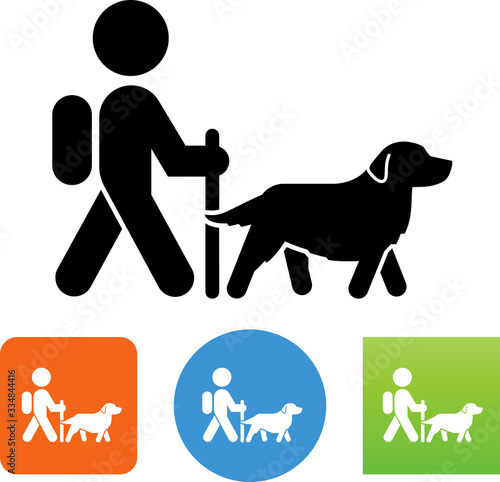 Man Walking Golden Retriever Icon