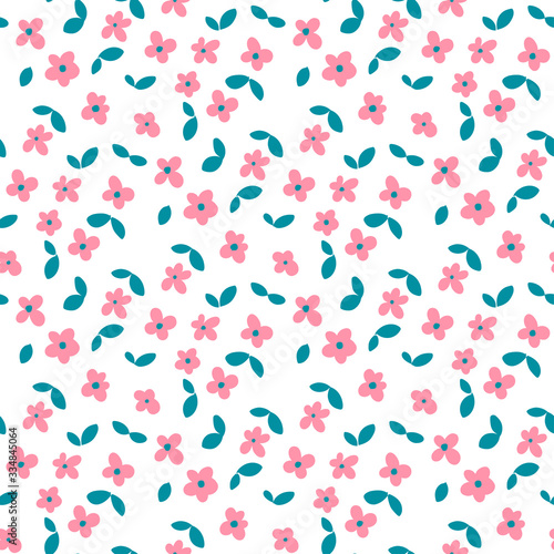 Small flower pattern Vector romantic floral illustration.