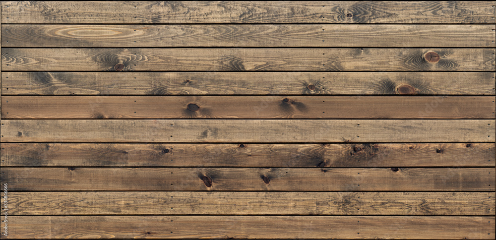 Naklejka premium Horizontal wooden planks for fence or wall