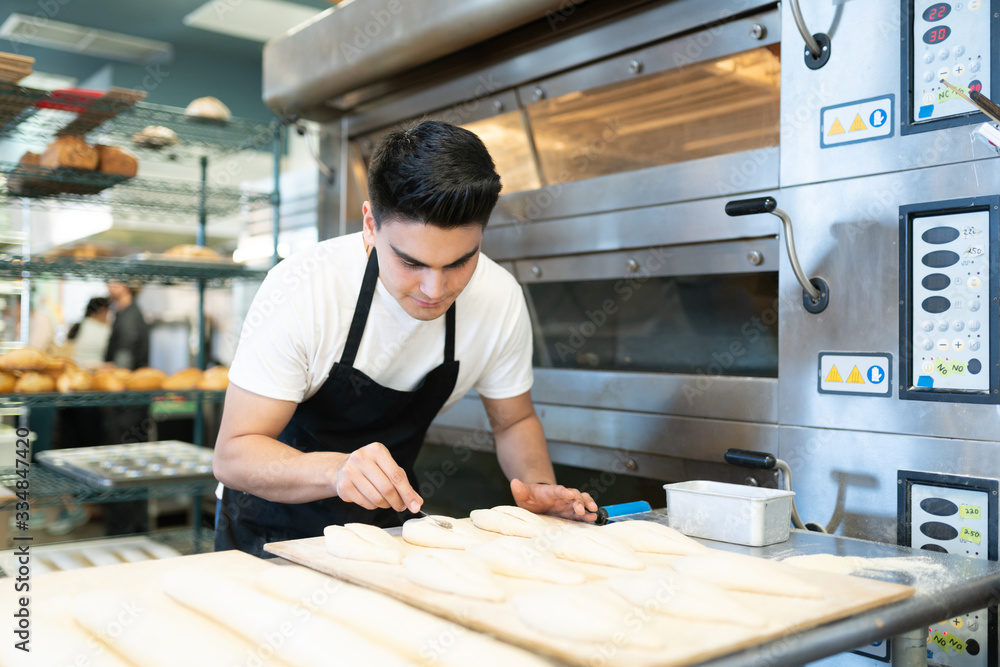 Getting bread ready for baking