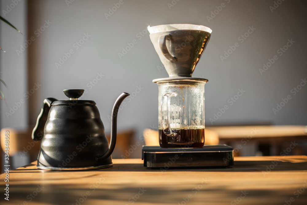 Making Arabica coffee using an alternative method of pour over Making Arabica coffee using an alternative method of pour over