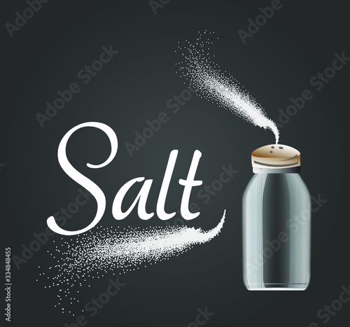 Isolated salt shaker with a dark background