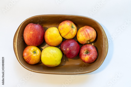 Fruit in a bowl; apples.