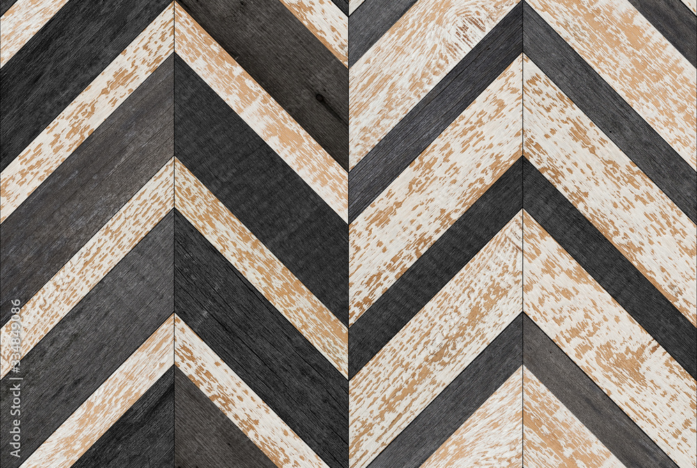 Seamless black and white wooden wall with herringbone pattern. Wood texture for background Seamless black and white wooden wall with herringbone pattern. Wood texture for background