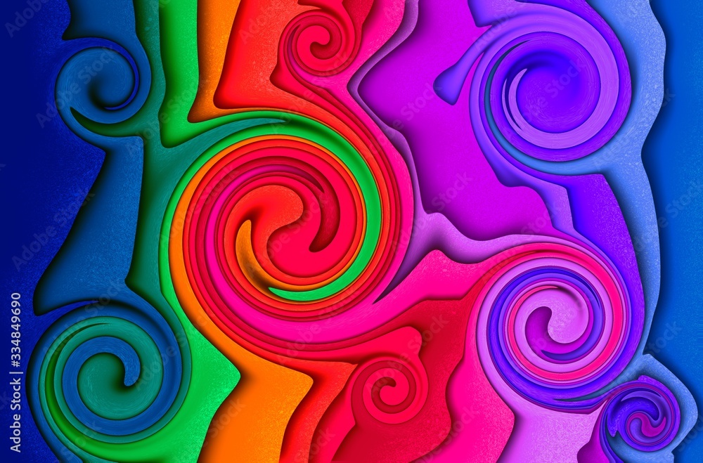 Abstract rainbow colors wave background, 3D rendering Abstract rainbow colors wave background, 3D rendering