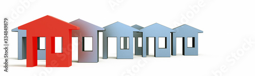 House sale development concept 3d rendering