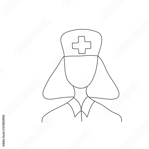 medical icon - doodle peopl. Nurse. Doctor woman