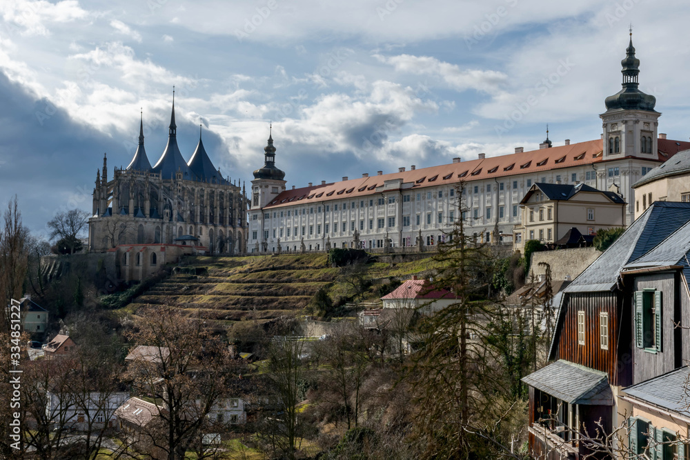 View on vineyards near St Barbara Cathedral, Kutna Hora
