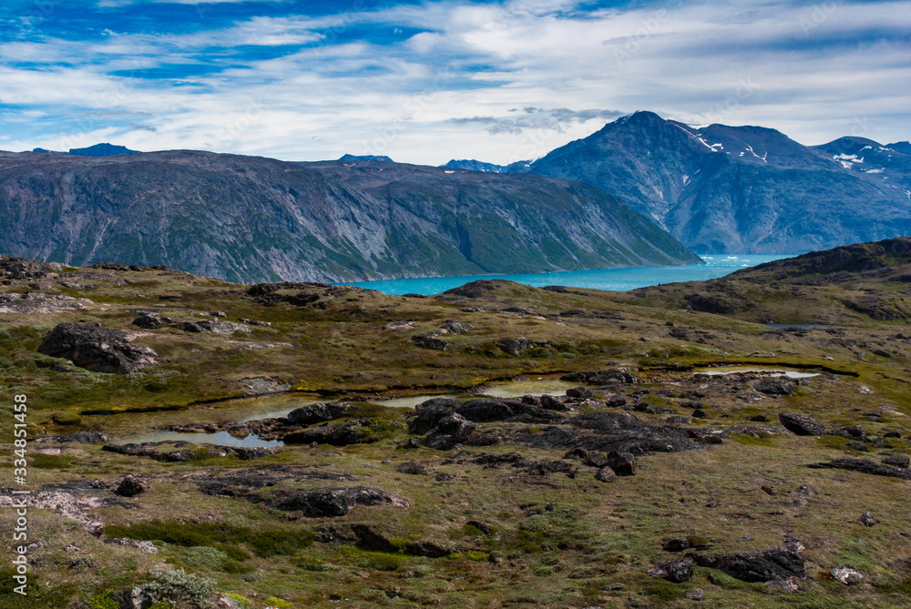 Glacial landscape of Greenland.