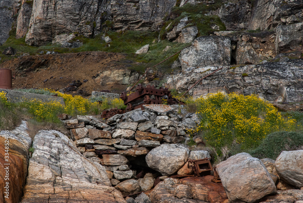 Ruins of old mine, Greenland.