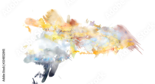 Brushed Painted Abstract Background. Brush stroked painting. Artistic vibrant and colorful wallpaper..