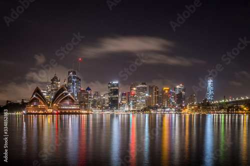 Sydney skyline at night with reflections © Tim