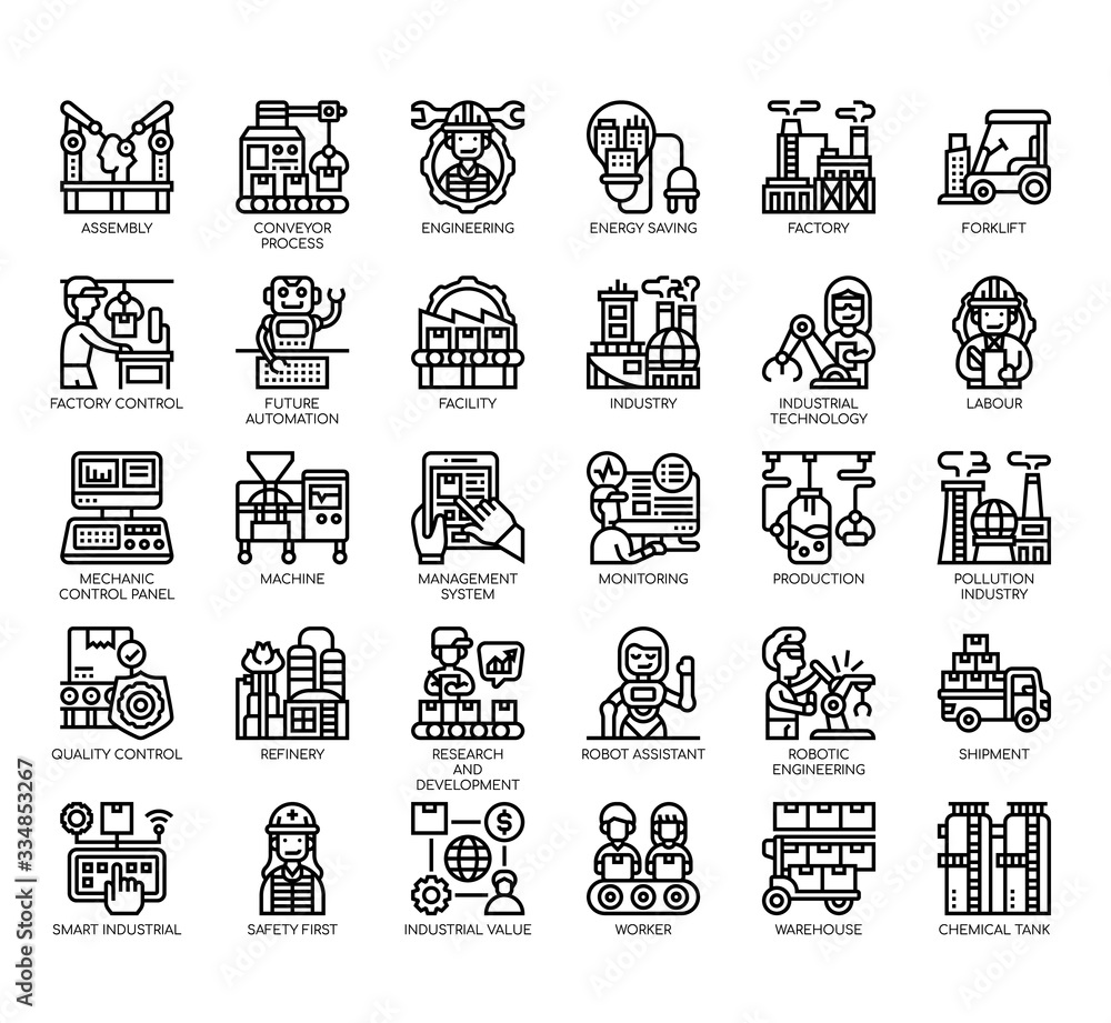 Set of industry thin line and pixel perfect icons for any web and app project.