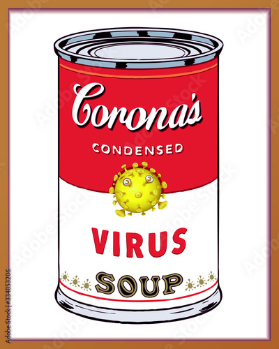 Coronavirus Pop Art Soup Can Warhol Style photo