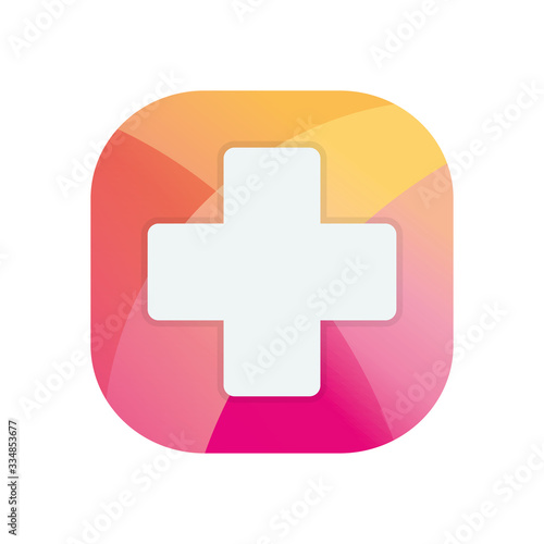 Isolated medical cross block flat style icon vector design