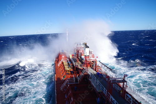 Fototapeta Naklejka Na Ścianę i Meble -  Tanker in bad weather / storm