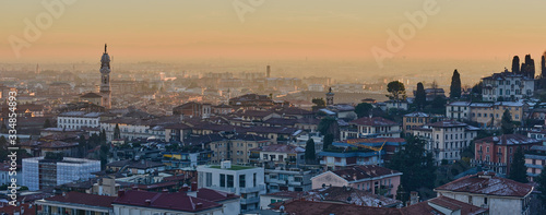 The view of the city of Bergamo at sunset from the walls of the upper city © Happy Warthog