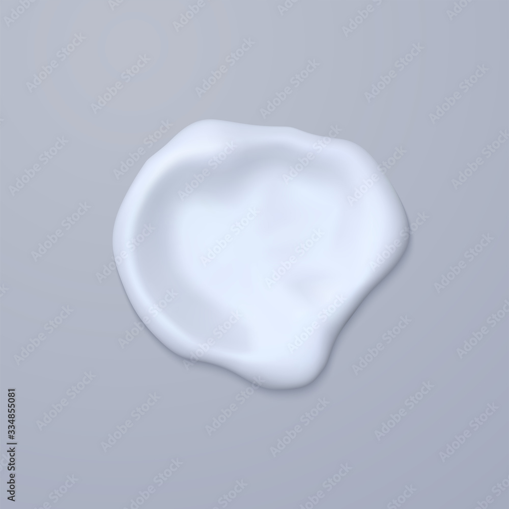 Cream stroke isolated on grey background. Vector 3d illustration. Creamy liquid stain. Spa or skincare concept. Smooth splash. Realistic cosmetics product Cream stroke isolated on grey background. Vector 3d illustration. Creamy liquid stain. Spa or skincare concept. Smooth splash. Realistic cosmetics product