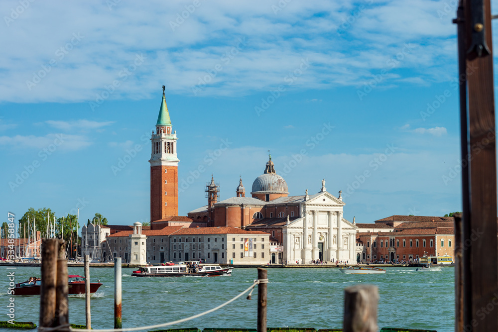 Fototapeta premium St. Mark's Square in Venice. Tall bell tower on a sunny day.