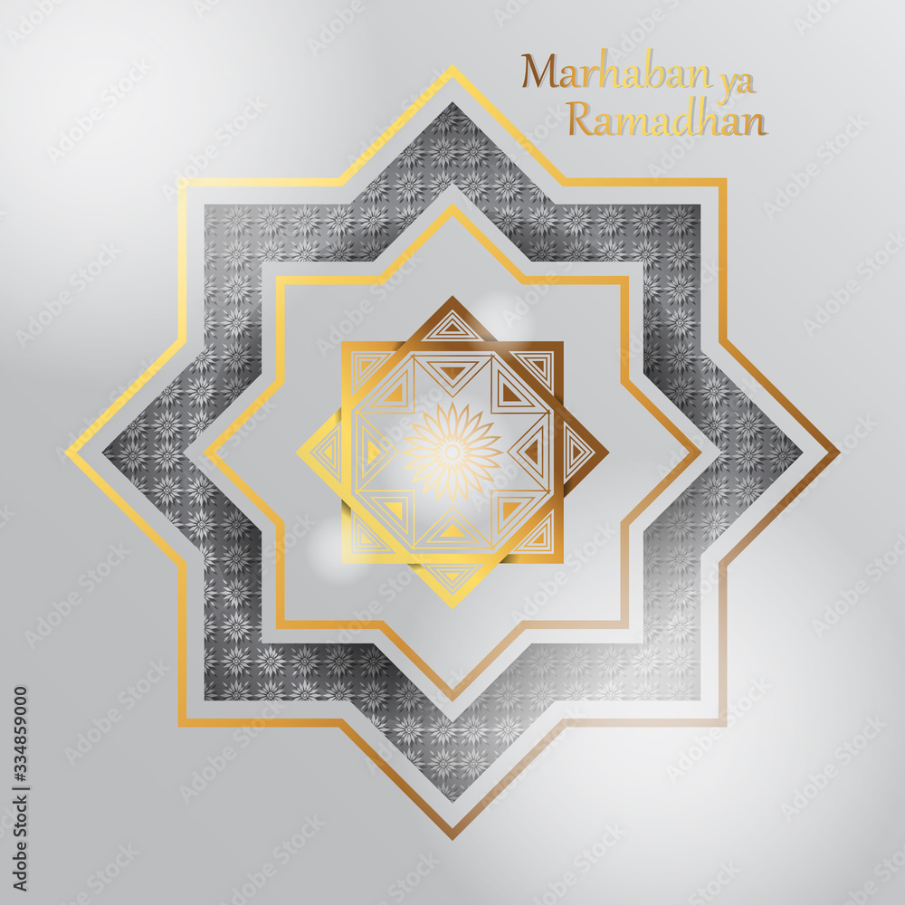 Illustration vector graphic of ramadhan background with gold style 
