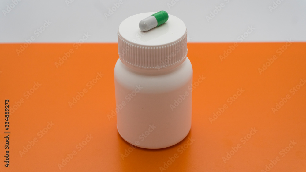 drug container with pill drug container with pill