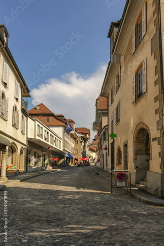 Street in Estavayer-le-Lac by day  Fribourg  Switzerland