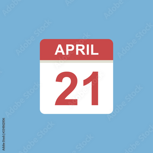 calendar - April 21 icon illustration isolated vector sign symbol