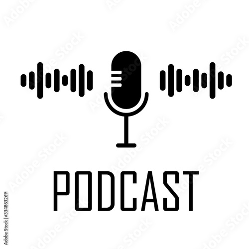 Podcast Icon. Speech, Wireless or Broadcast Illustration As A Simple Vector, Trendy Sign & Symbol for Design and Websites, Presentation or Application.