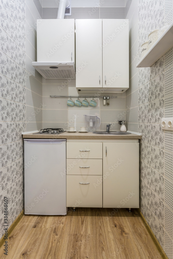 small kitchen interior of flat apartments or hostel small kitchen interior of flat apartments or hostel