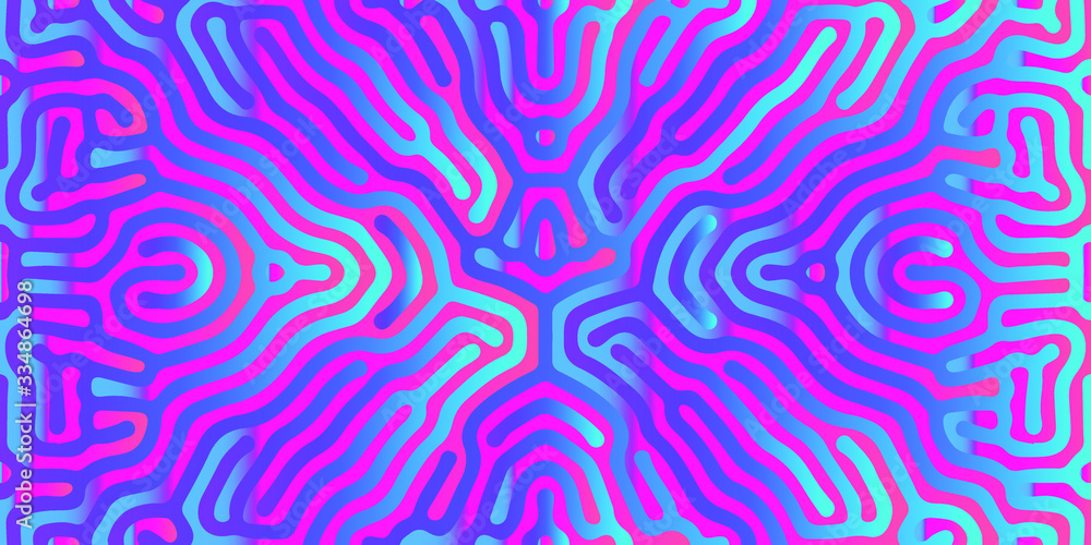 Obraz premium Reaction-Diffusion vector pattern, psychedelic surreal biological shapes.