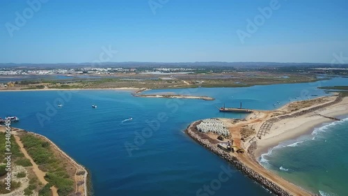 Wallpaper Mural Aerial. Aerial view of the sea channel in Four Waters Bay, Quartro Aguas. Tavira, Portugal Ria Formosa, Ilha de Tavira. Torontodigital.ca