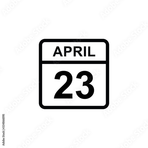 calendar - April 23 icon illustration isolated vector sign symbol