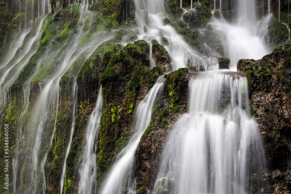Green Waterfall Close-Up New Zealand Bush Green Waterfall Close-Up New Zealand Bush