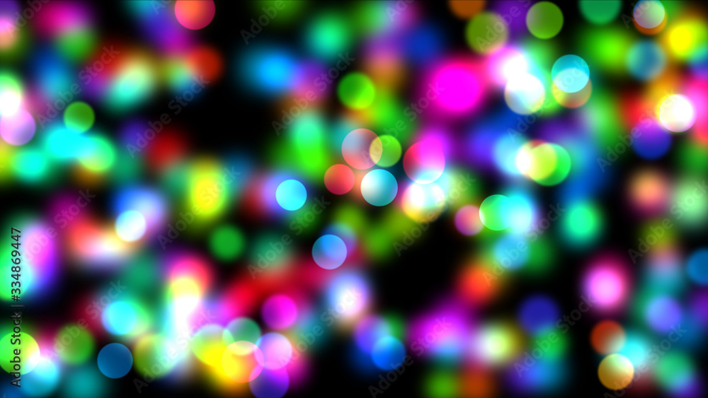 Colorful circles with bokeh background illustration