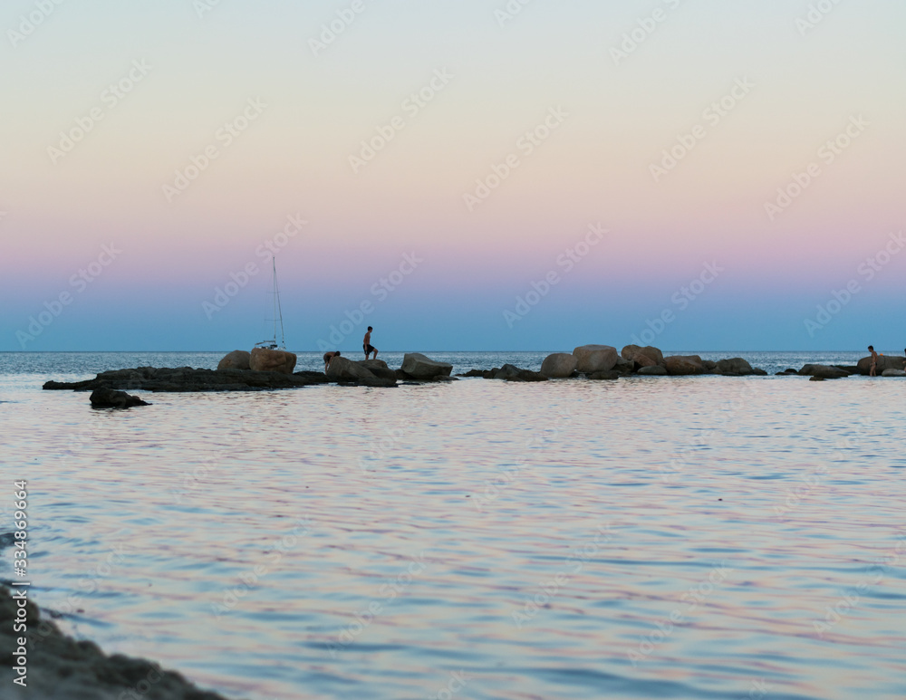 Twilight light over the sea Twilight light over the sea