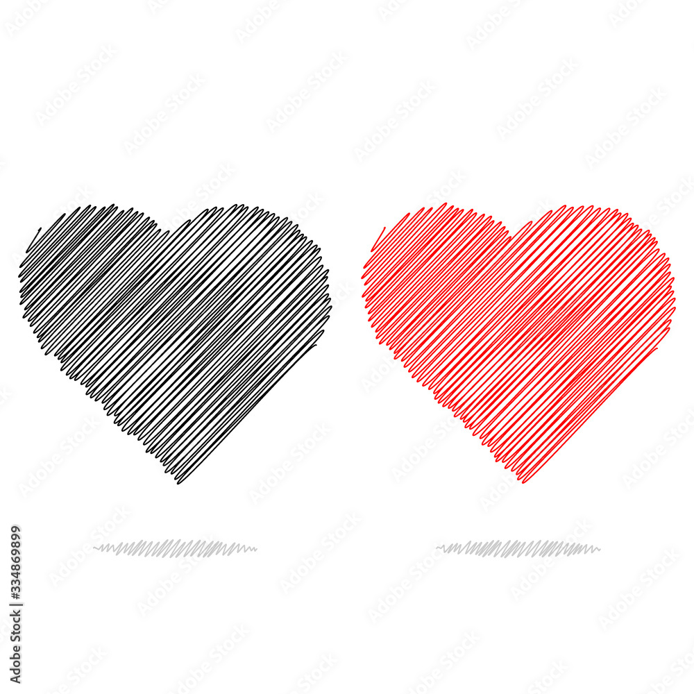 Red hearts set, isolated on white background, vector illustration. Red hearts set, isolated on white background, vector illustration.
