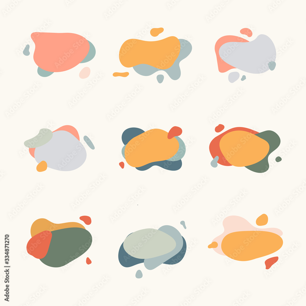 Set of abstract modern graphic elements. Dynamical colored forms. Abstract banners with flowing liquid shapes. Template for the design of a logo, flyer or presentation. Vector. Set of abstract modern graphic elements. Dynamical colored forms. Abstract banners with flowing liquid shapes. Template for the design of a logo, flyer or presentation. Vector.